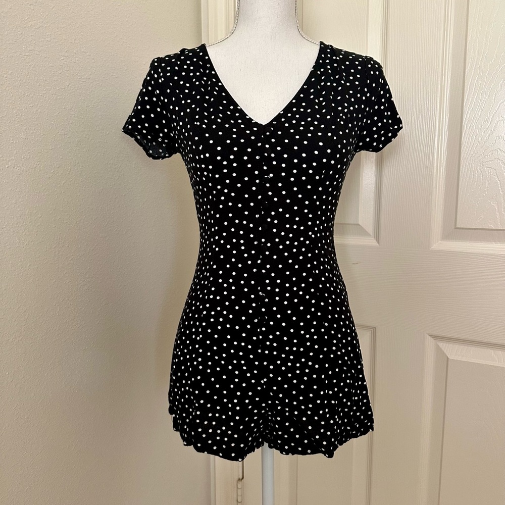 Kendall & Kylie Black and White Polka Dot Romper